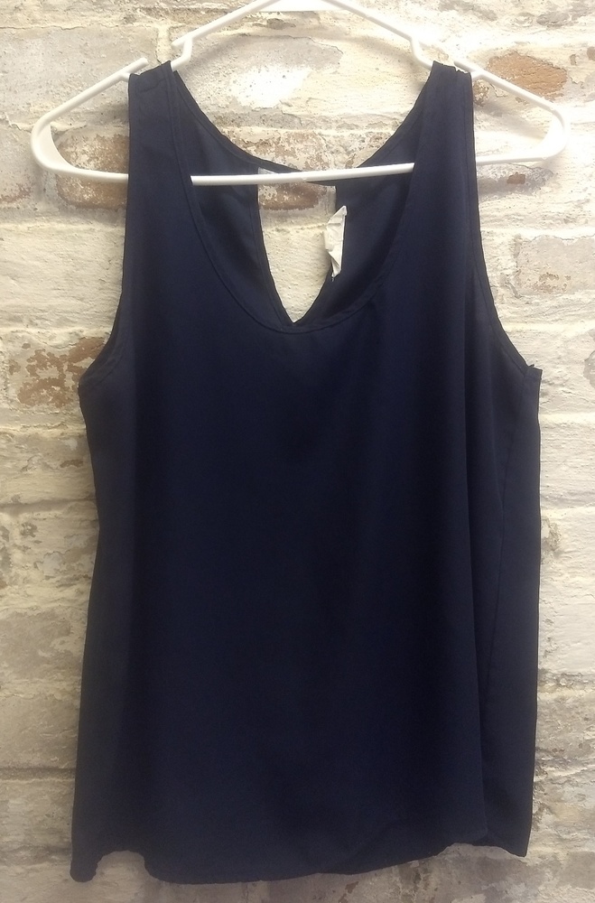 Blue Pink Rose Tank Blouse